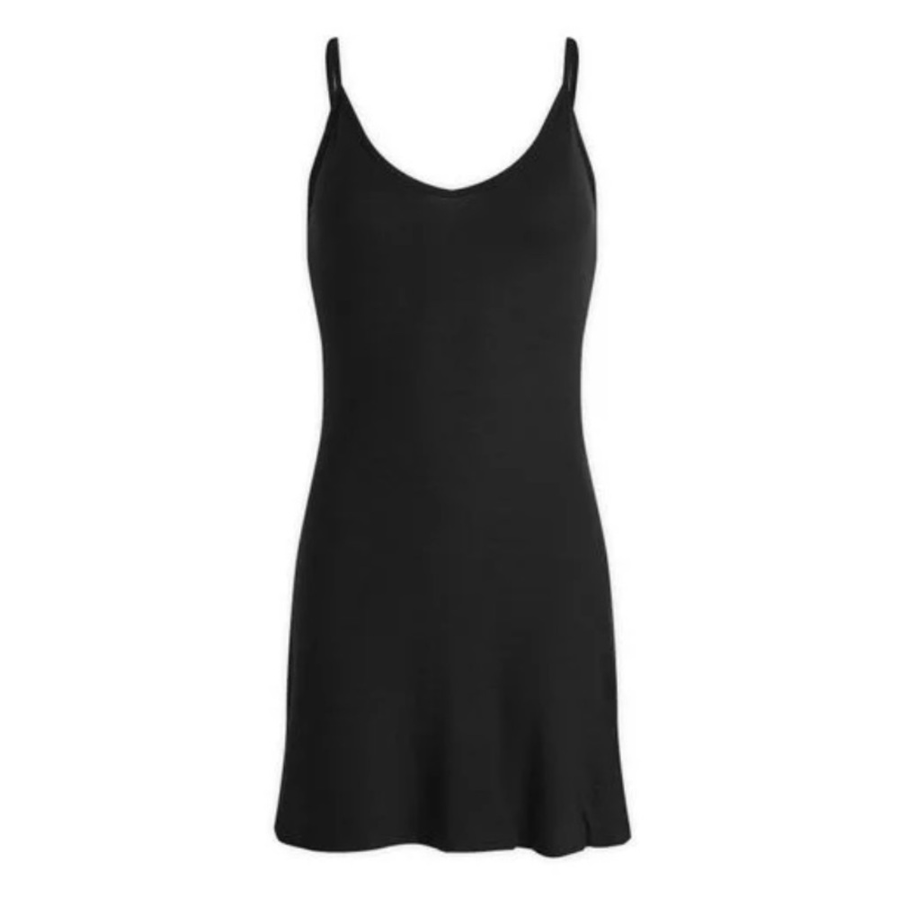 Joah Brown black slip rib mini dress. xsmall/small